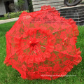 New design wedding party beautiful red lace decoration wedding lace umbrella wholesale